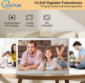 Marco de fotos digital marco de fotos electrónico de metal de 12 pulgadas EXCELENTE ESTADO - Imagen 1 de 4