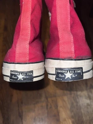 Vintage  Converse Chuck Taylor High Top Black  Label Made In USA 80s  Sz 17 - Image 1 of 4