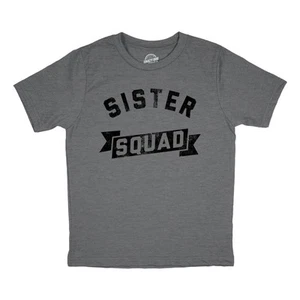 Youth Funny T Shirts Sister Squad Family Graphic Tee for Kids - Picture 1 of 7