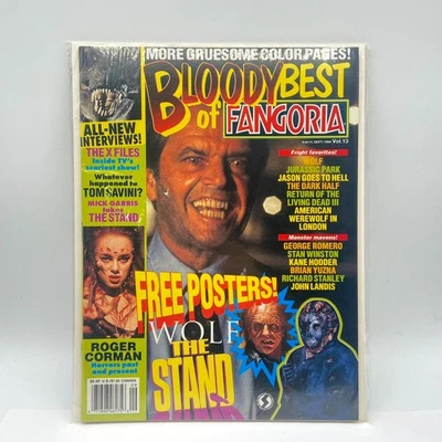 Bloody Best of Fangoria Magazine Vol 13 Sept 1994 Wolf, The Stand, Jurassic Park - Image 1 of 2