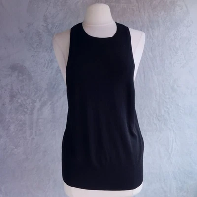 BANANA REPUBLIC Black Milano Halter Sleeveless Top Size XL Silk Cashmere Blend - Image 1 of 4