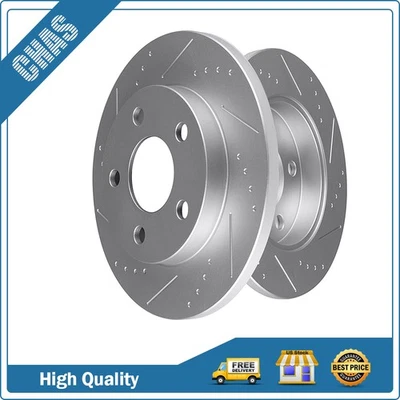 Rear Slotted Brake Rotors Discs Fits 2005-2016 Chevrolet Impala Buick Pontiac - Image 1 of 4