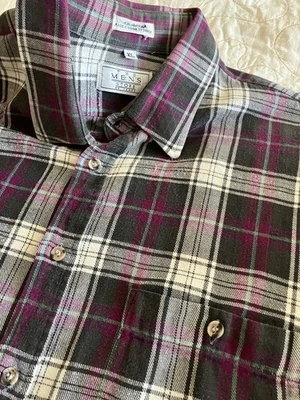 Camisa De Colección Años 90 Sears The Mens Store Abotonada Para Hombres XL Verde A Cuadros Manga Larga Foto 1 de 4