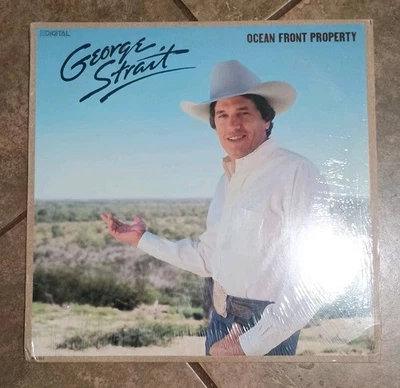 George Strait Ocean Front Property Vinyl Record 1987 OG Shrink COUNTRY GIANT  - Image 1 of 4