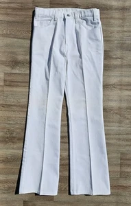 Vintage 70s Levis Mens Sz 31 X 32 Sta-Prest White Flare Pants - Picture 1 of 9