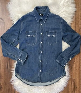 Camisa vaquera a presión The Kooples Western Pearl para mujer bolsillo diente de sierra, talla MEDIANA - Imagen 1 de 18