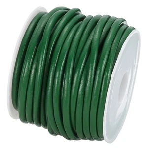 Round Leather String Cord, 5.5 Yards Leather Rope (Dark Green, 3mm/0.12") - Picture 1 of 7