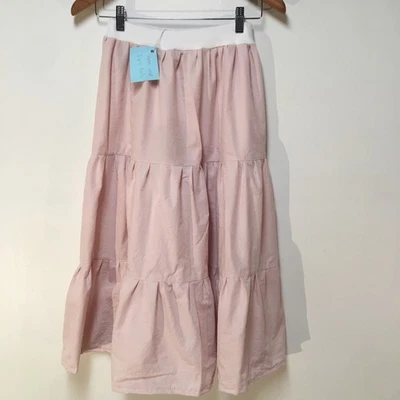 Skirt Girls L 10/12 100% Cotton Pink Ruffle Tier Maxi Boho Mom and Pop's Kids - Image 1 of 4