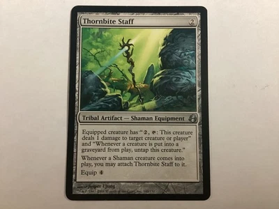 MTG Morningtide THORNBITE STAFF LP (3104) Graded Power - Image 1 of 2