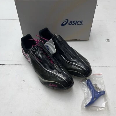 Asics Prima Diva Sprint 2 Fuchsia 银色田径钉鞋女式 7 码 — 第 1/4 张图片
