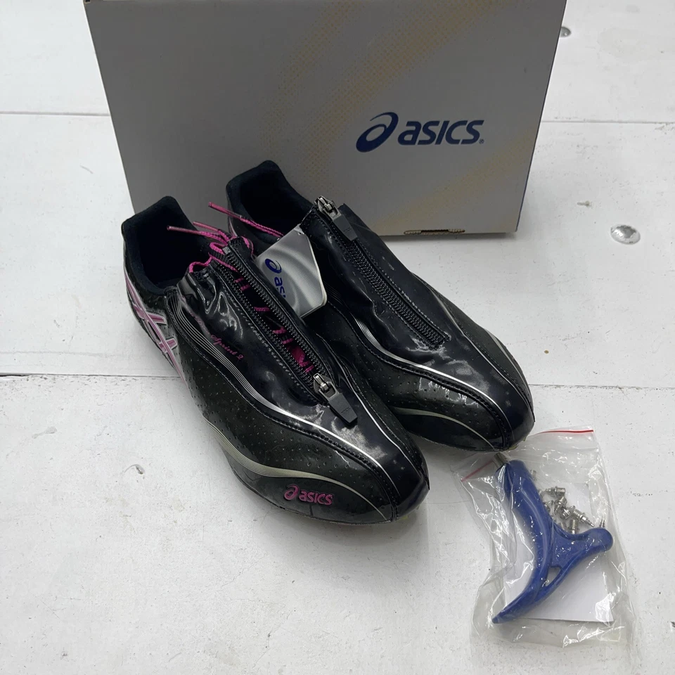 Zapatos Asics Prima Diva Sprint 2 Fucsia Plateados Atletismo Spike para mujer 7’ Foto 1 de 4