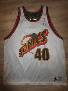 Shawn Kemp Seattle SuperSonics Sonics Reversible Champion Jersey 52 XL - Picture 1 of 4