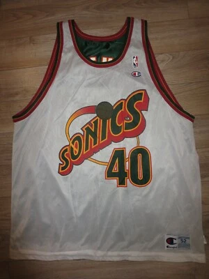 Shawn Kemp Seattle SuperSonics Sonics Reversible Champion Jersey 52 XL  - Image 1 of 4