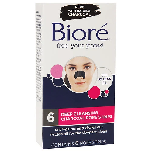 Biore Deep Cleansing Charcoal Pore Strips 6 ea - Image 1 of 1