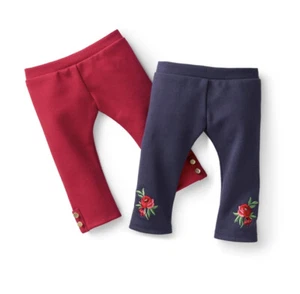 American Girl Janie and Jack Rojo y Azul Marino Acogedor Rosa Leggings Colgador *Nuevo Paquete - Imagen 1 de 3