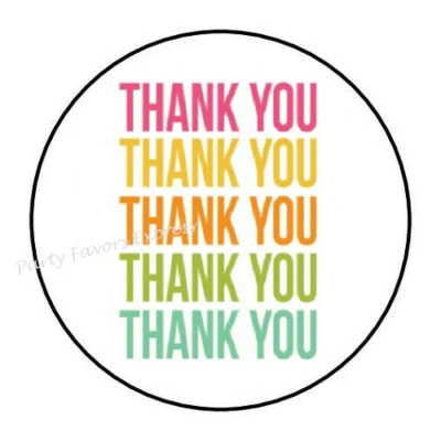 PARTY FAVORS EXPRESS 30 THANK YOU ENVELOPE SEALS LABELS STICKERS PARTY FAVORS 1.5" ROUND