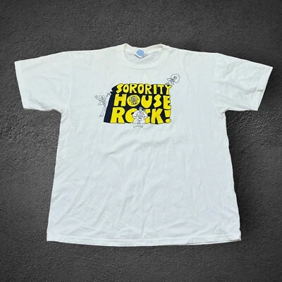 Vintage Sorority House Rocks Shirt Womens XL Jerzees Tag College School Tee Dope - Image 1 of 4