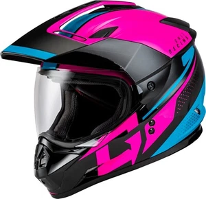 GMAX GM-11 Decima Dual Sport Motorcycle Helmet Black/Pink - Picture 1 of 4