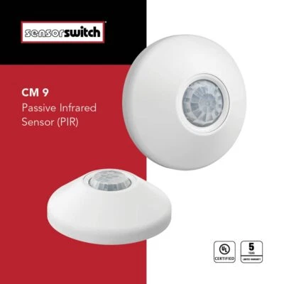 Sensor Switch CM 9 Ceiling Mount Occupancy Sensor, 12 Foot Radius, White - Image 1 of 4