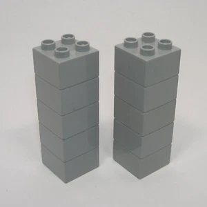 Lego Duplo 2x2 Brick Lot of 10 Light Gray Blocks Castle Knights Building Sets - Picture 1 of 2