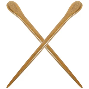 2 PCS Sandalwood Hairpin Miss Vintage Clip Antique Insert - Picture 1 of 12