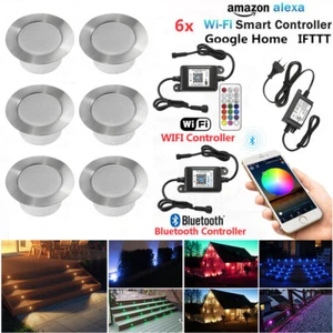 6er 61mm RGB RGBW Wifi LED Lámpara empotrable en el suelo Foco empotrable Exterior Focos empotrables  - Imagen 1 de 14