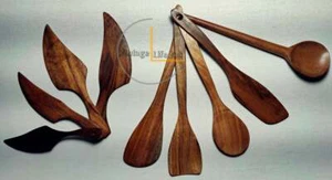Holzutensilien Spatel Löffelmesser nicht klebrig Kochen für Küche | Servierartikel - Bild 1 von 4