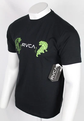 RVCA Men's T Shirt Tiger Oppostie Graphic Logo Short Sleeve Black - Image 1 of 4
