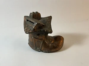 Hucha de monedas de metal tono cobre vintage EE. UU. (B4) - Imagen 1 de 4