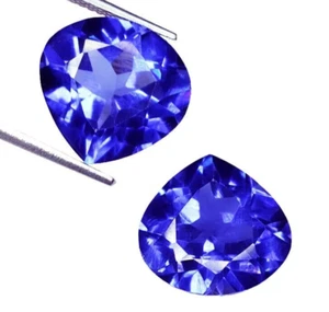 10 Ct CERTIFIED Natural Tanzanite Pair Loose Gemstone Pear Cut Gemstone M026 - Picture 1 of 12