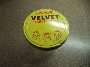 Vintage Velvet Crunchy Peanut Butter Jar Fresh Pure Delicious Empty Large Jar - Picture 1 of 9