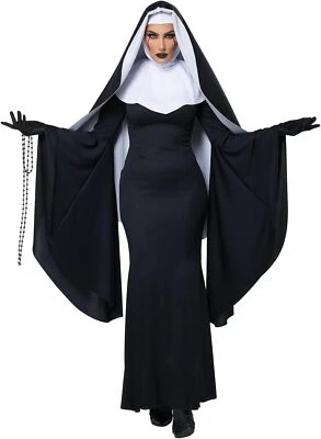 Mal Hábito Monja Hermana Religiosa Mujer Disfraz Elegante Halloween Adulto Foto 1 de 2