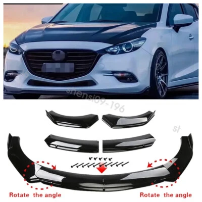 For Mazda RX-7 RX-8 Coupe Black Gloss Front Bumper Lip Splitter Spoiler Kits Foto 1 de 4