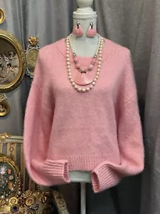 NWT Pink Sweater Size XXL With Jewelry - Picture 1 of 7