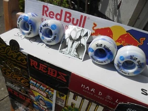 VINTAGE SKATEBOARD wheels NOS = New old stock from  1993 BLUE SWIRL 54MM/99a - Picture 1 of 11