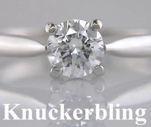 Diamond Solitaire Ring 0.70ct Certified Brilliant Cut Platinum 4 Claw Setting - Picture 1 of 1