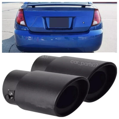 2PCS For Saturn Ion 2003-07 Black Car Exhaust Pipe Tip Rear Tail Throat Muffler - Image 1 of 4