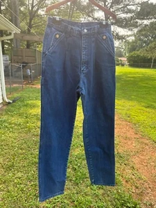 Wrangler 11 12 Western Pearl botón plisado tiro alto recto vintage años 70 80 - Imagen 1 de 8
