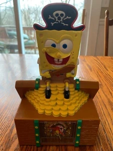 Spongebob Squarepants Viacon Electric Pirate Treasure Chest Clock Bank 2010 - Picture 1 of 6