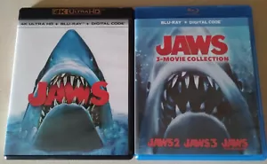 Jaws bluray/4K & Jaws 2, 3, Jaws the revenge blurays Like new - Picture 1 of 1