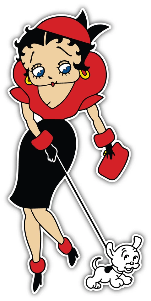 Betty Boop Cartoon Dog Pregnant Sticker Bumper Decal - ''SIZES''