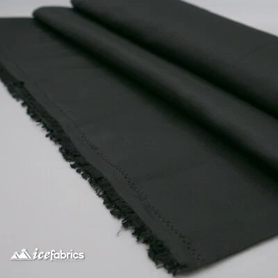 Black Taffeta Fabric By The Yard- Solid Poly Taffeta Fabric- Decoration - Image 1 of 4