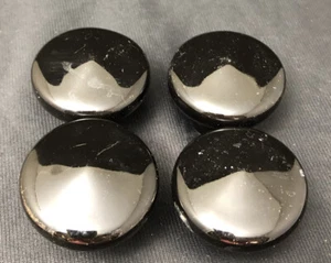 4 Black Round Drawer/Cabinet Pulls/Knobs Mid Century Modern Vintage - Picture 1 of 4