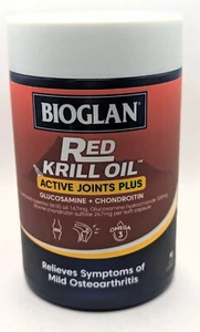 BIOGLAN Red Krill Oil Active Joints Plus + 90 Soft Caps Osteoarthritis Ex 10/ 25 - Picture 1 of 4