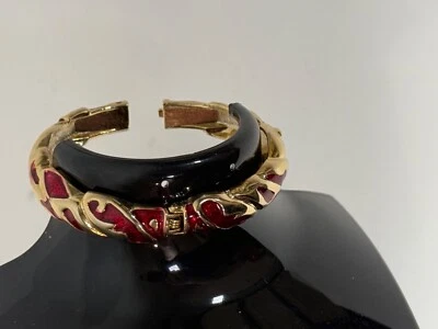 Brazalete brazalete mujer esmalte multicolor piedra roja brazalete chapado en oro Foto 1 de 4
