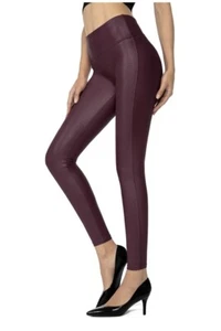 Sanity Womens Faux Leather Leggings, High Waisted Stretch Leather Pants - Picture 1 of 3