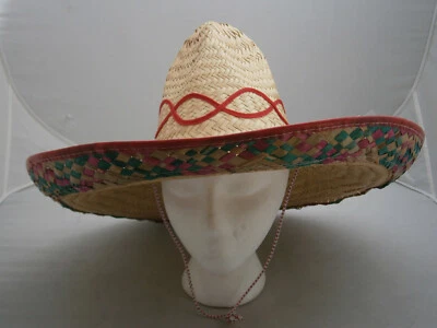 LOT 2 Spanish Mexican Fiesta Festive Adult Sombrero Hat Costum Mexico Cinco Mayo - Image 1 of 4