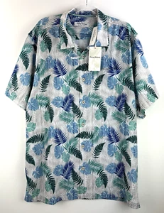 NWT Tommy Bahama Camp Shirt The Bahama Coast Blue Fronds Men’s XLT XL Tall $148 - Picture 1 of 4