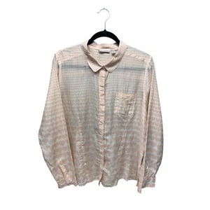 Gently Used Halogen Silk Blend Pink Hearts Novelty Print Blouse Women's Size XL - Picture 1 of 6