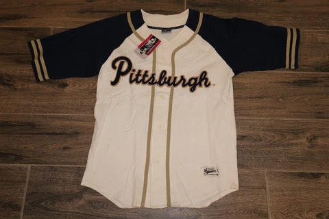 NWT Pittsburgh Panthers Colosseum Athletics NCAA Baseball Jersey Sewn L Pitt Lg Cover